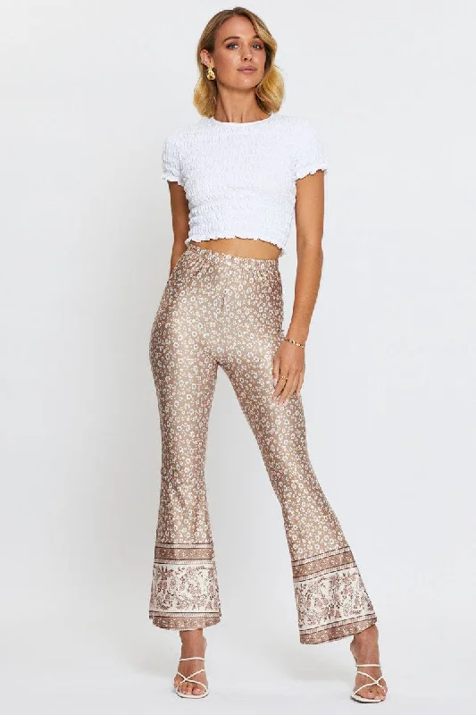 Hot Brand Discounts Boho Print Pants Flare Leg