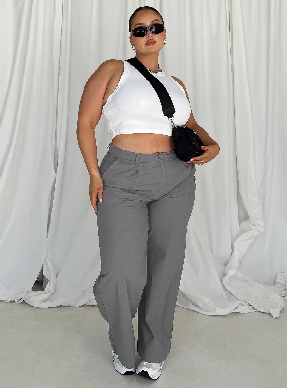 Women Apparel Betsy Pants Grey Curve