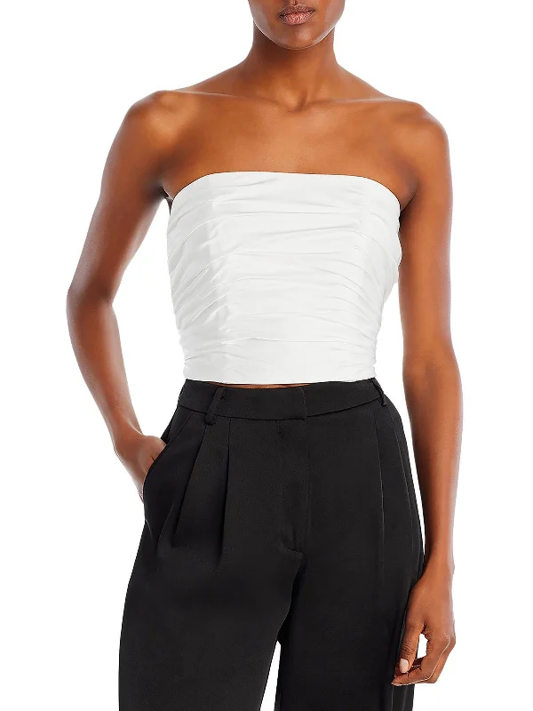 Explore What's New Womens Ruched Bow Cropped