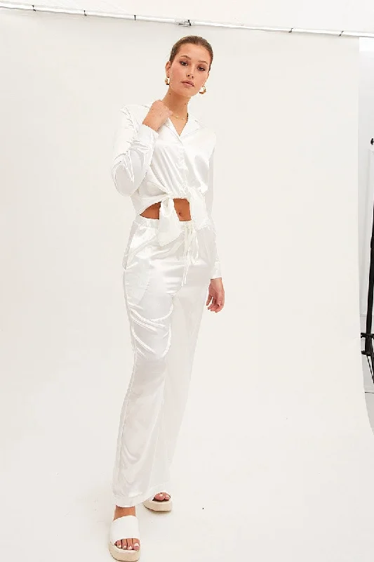 Clothing Sale White Wide Leg Pants