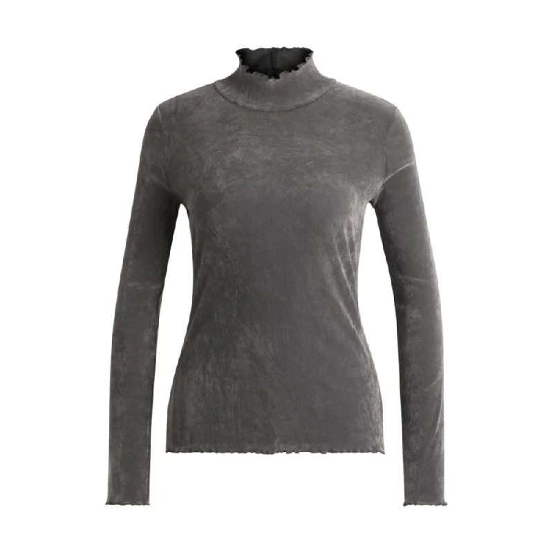 Dive Into Trendy Styles Mock-neck top in velvet-touch mesh