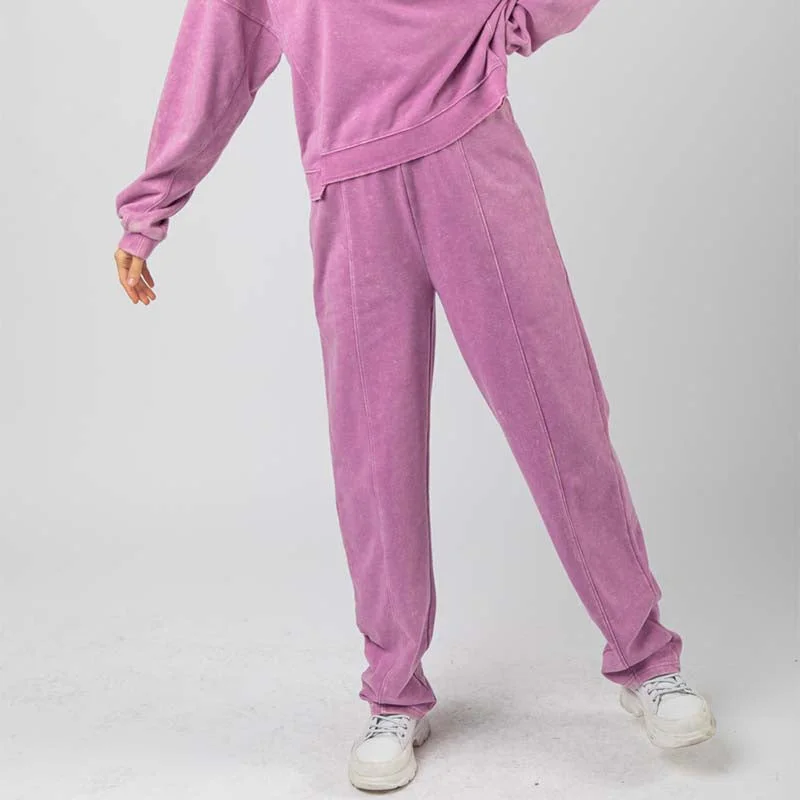 Women's Fashionable Clothing Sets Washed Lounge Pant