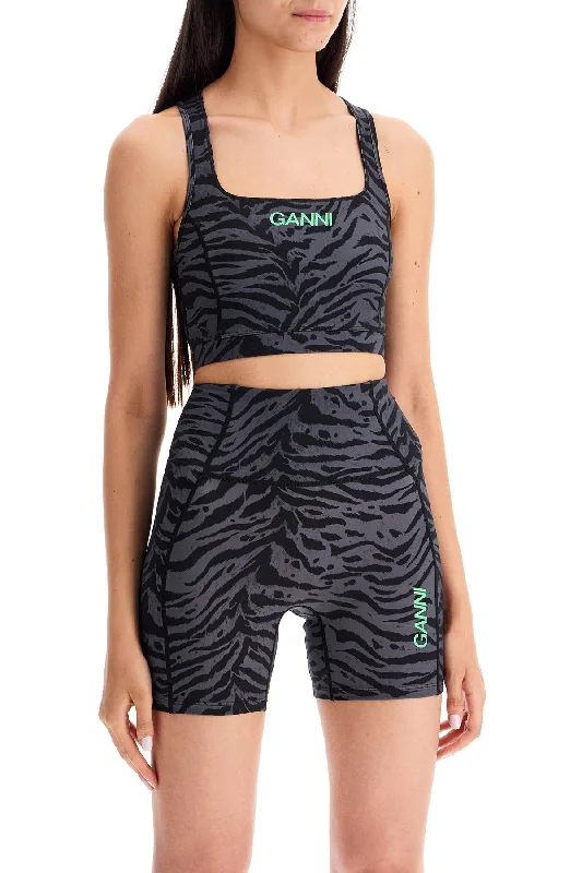 Flash Sale Clothing Ganni Sporty Animal Print Top