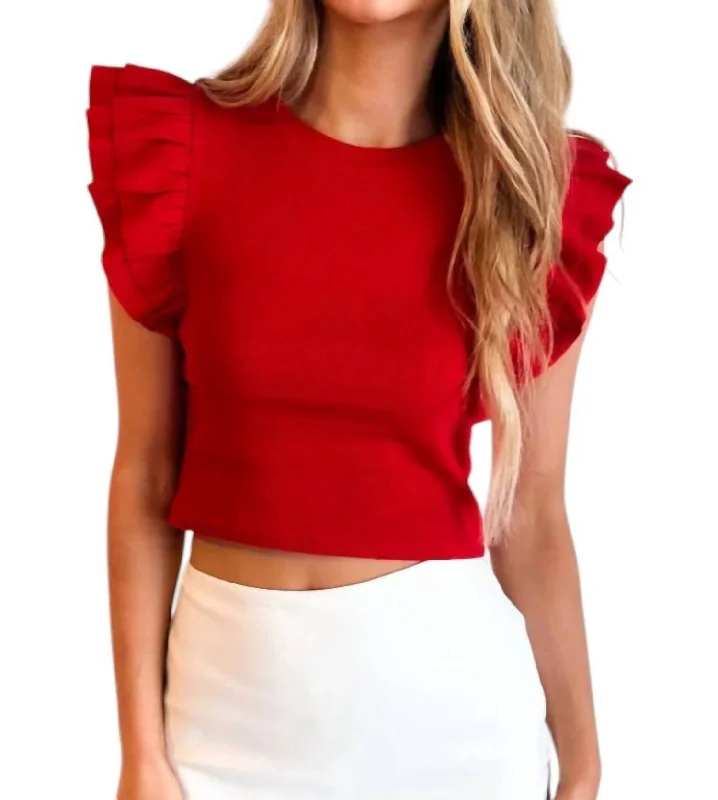 New Styles Just In Too Too Cute Top In Red