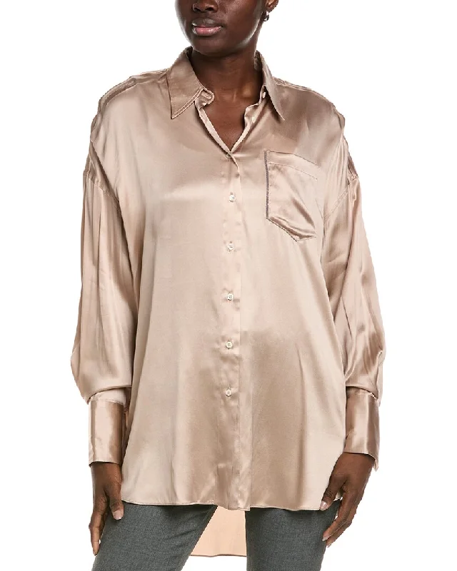 Vibrant Styles Brunello Cucinelli Silk-Blend Shirt