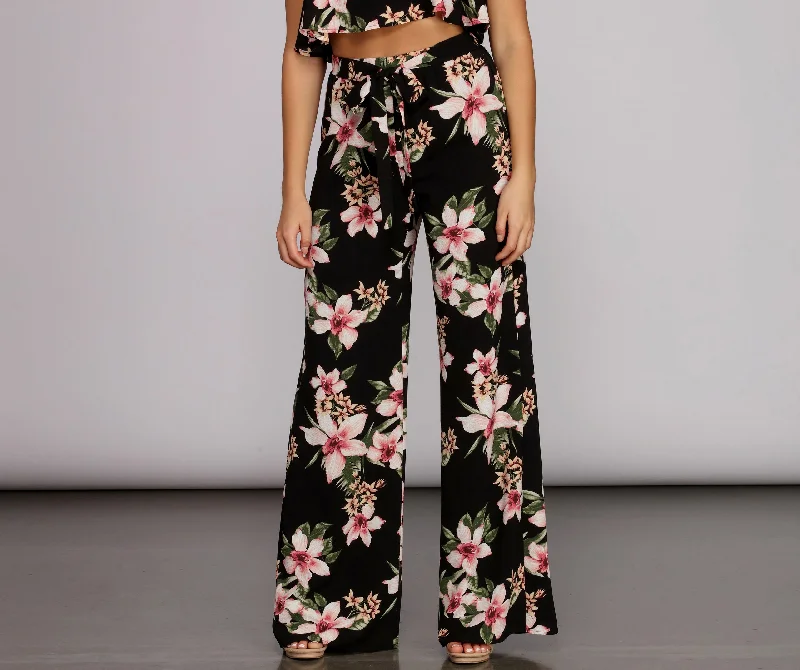 Urban Femme Streetwear Total Tropics Tie Waist Pants