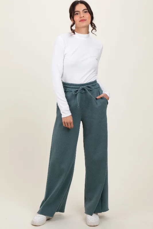 Clearance Sale, All Cheap Light Olive Exposed Seam Wide Leg Sweatpants