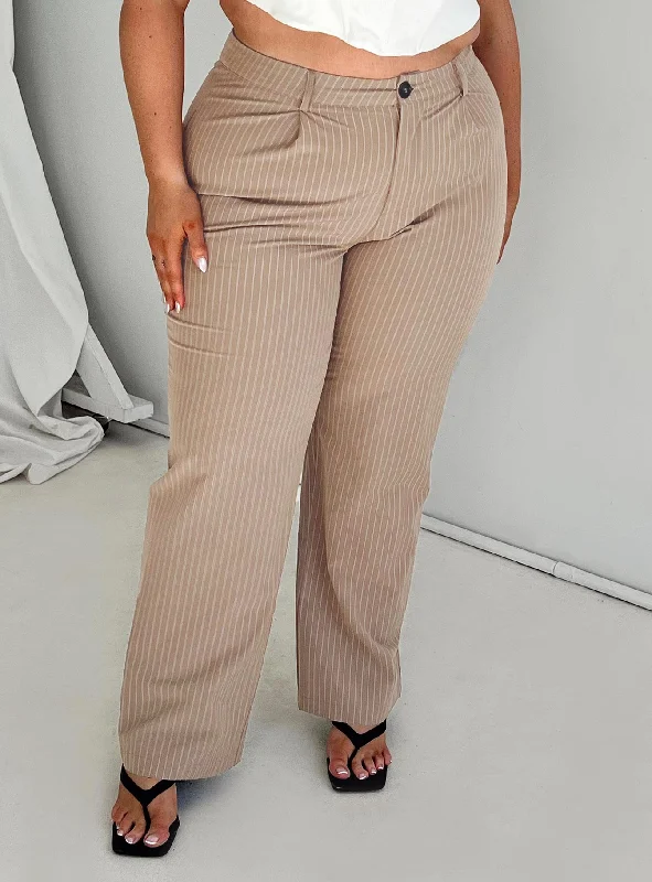 Sporty Streetwear Titius Pants Beige Curve