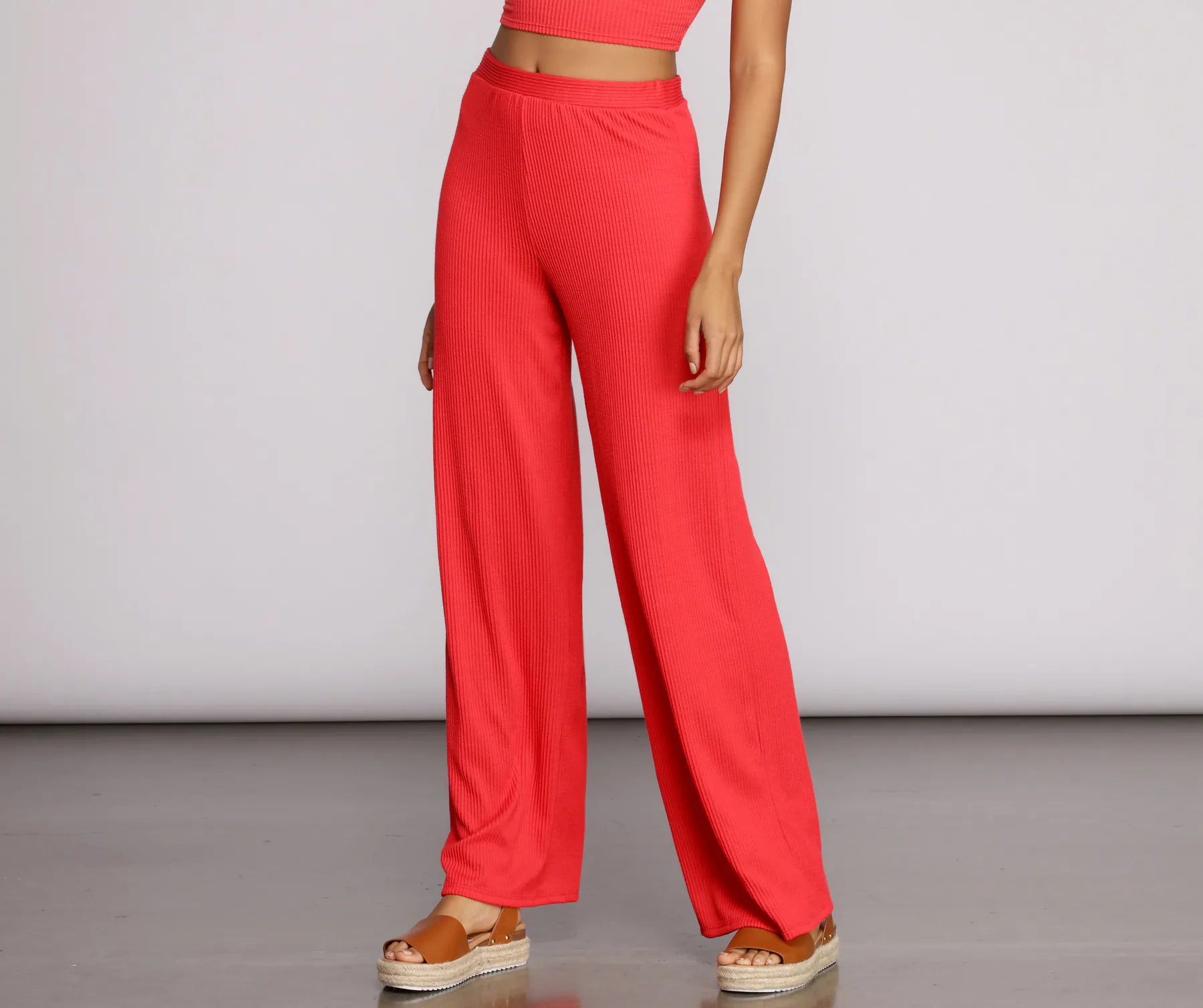 Elegant Styles Keeping Knit Sassy Wide Leg Pants