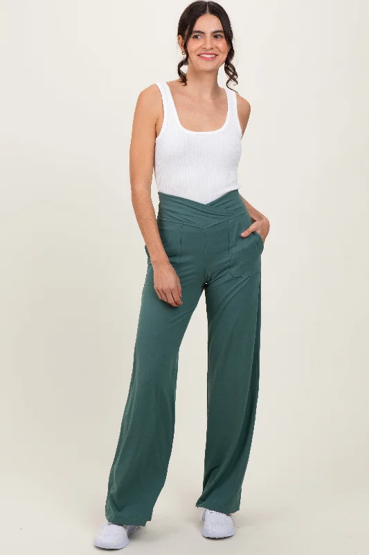 Women's Formal Wear Jade Crossover Waist Active Wide Leg Pant