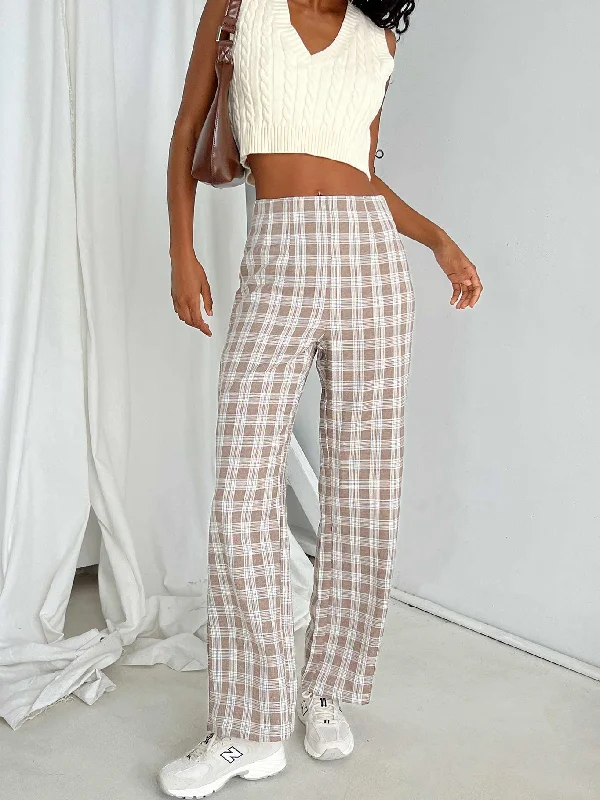 Clothing Sales Caronia Check Pants Beige