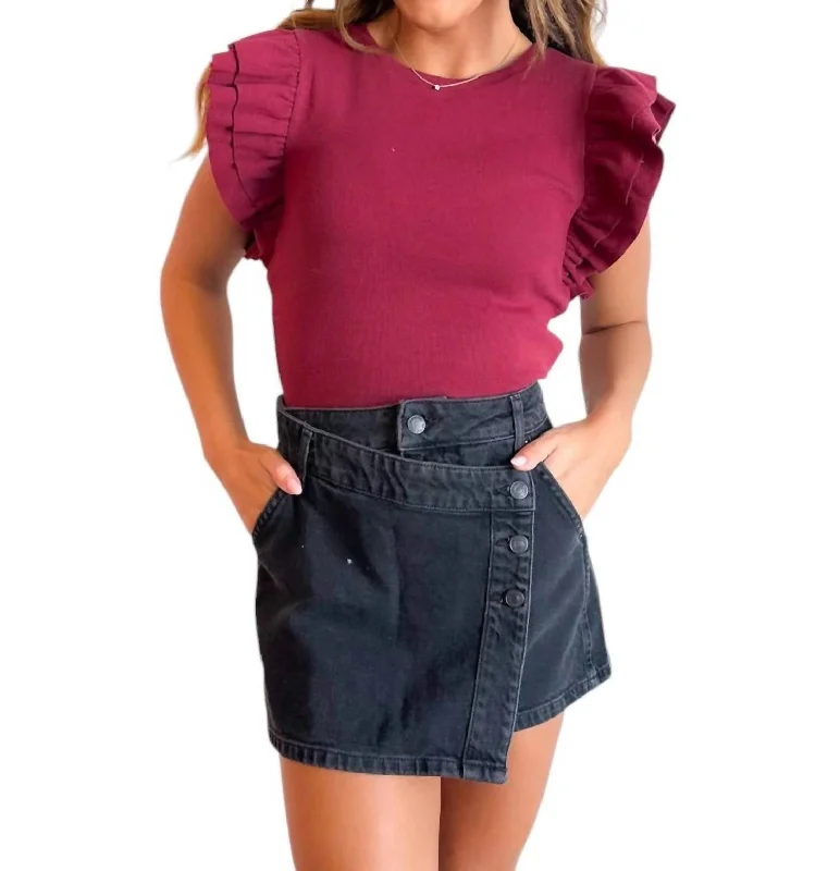 Trendy Pulse Too Too Cute Top In Maroon