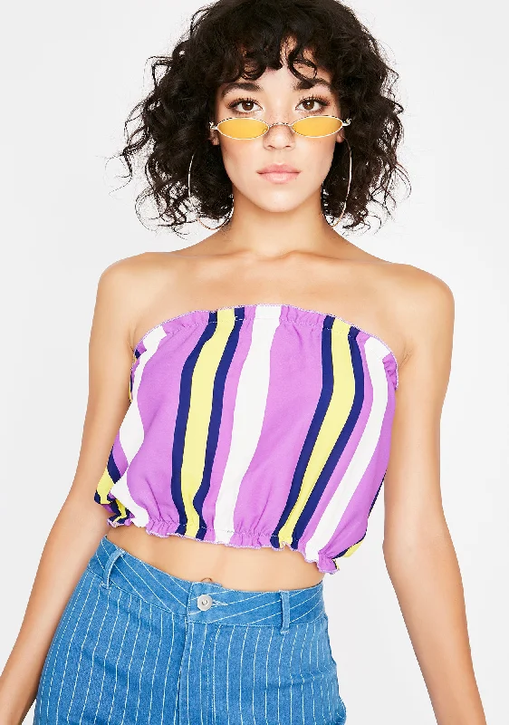 Best Clearance Sales Right Now Funky Haze Striped Tube Top