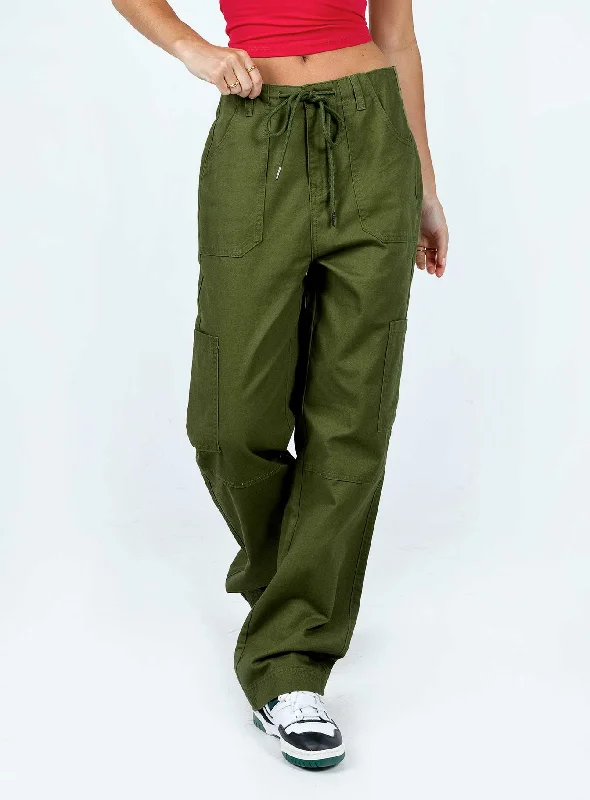 Free Spirited Fashion Pembrooke Cargo Pants Khaki