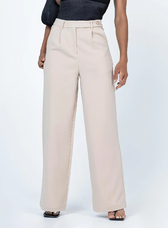 Clothes Of Woman Brenner Pants Beige