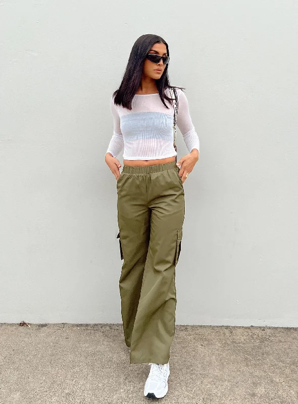 Online Shopping Boutiques Cademan Cargo Pants Khaki