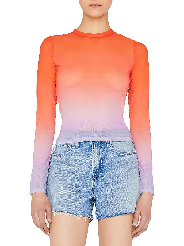 Clothing Online Womens Ombre Sheer Cropped