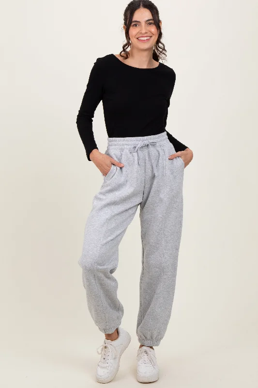 Huge Price Cut Heather Grey Drawstring Relaxed Fit Sweatpants