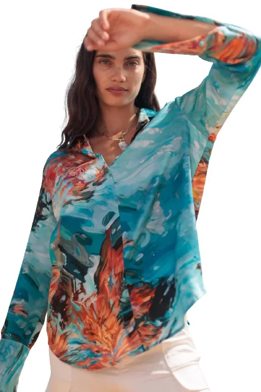 High-End Women's Apparel Daria Silk Shirt In 7 Girls