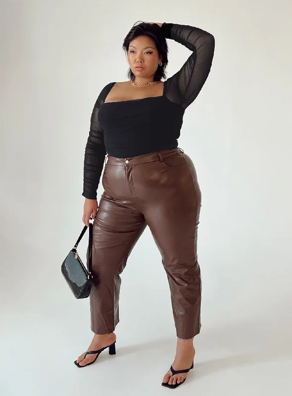 Unleash Your Style Love Lies Pants Brown Curve