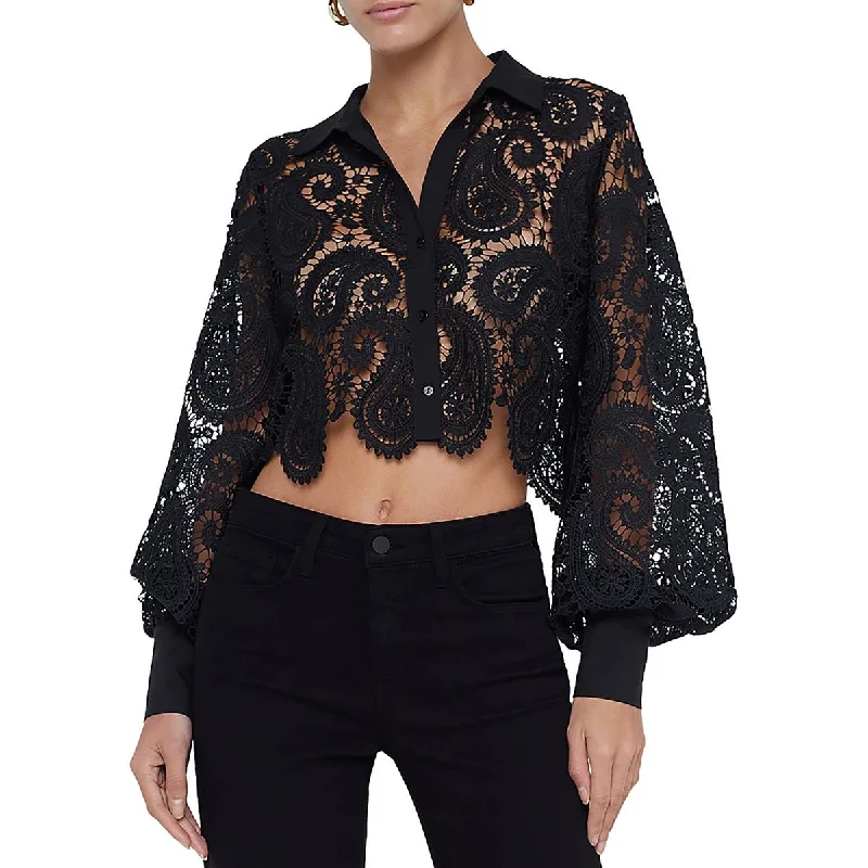 Women's Clothing Online Womens Lace Collar Cropped