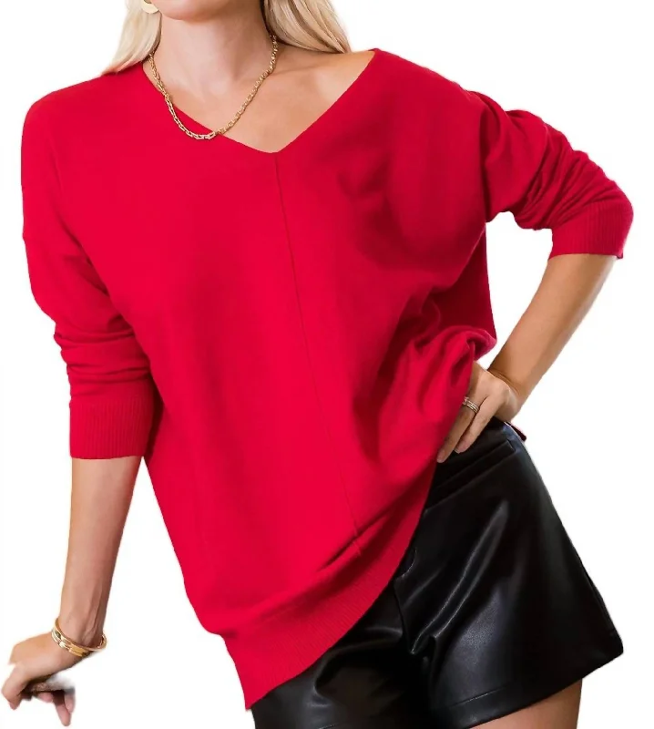 Charming Everyday Clothing For Women Oh How Sweet It Is Sweater Plus Size In Red