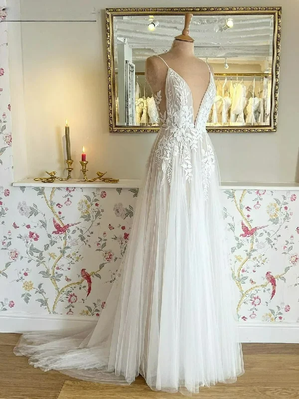 Women's Outerwear Clothing Lakshmigown Bohemian Bridal Dress For Wedding Sukienki Plunging Champagne Tulle Long Beach Wedding Dresses Open Back Women's Outerwear Clothing Lakshmigown Bohemian Bridal Dress For Wedding Sukienki Plunging Champagne Tulle Long Beach Wedding Dresses Open Back