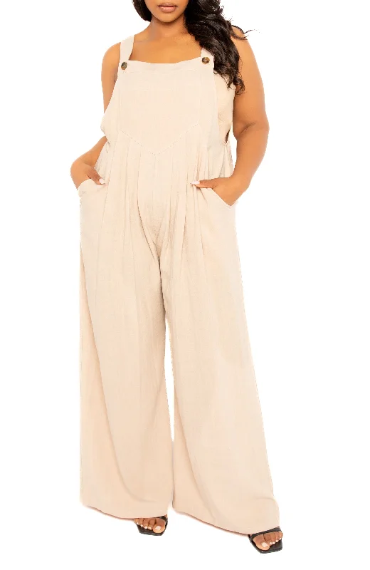 Women's Fashion Hotspots Wide Leg Linen Jumpsuit