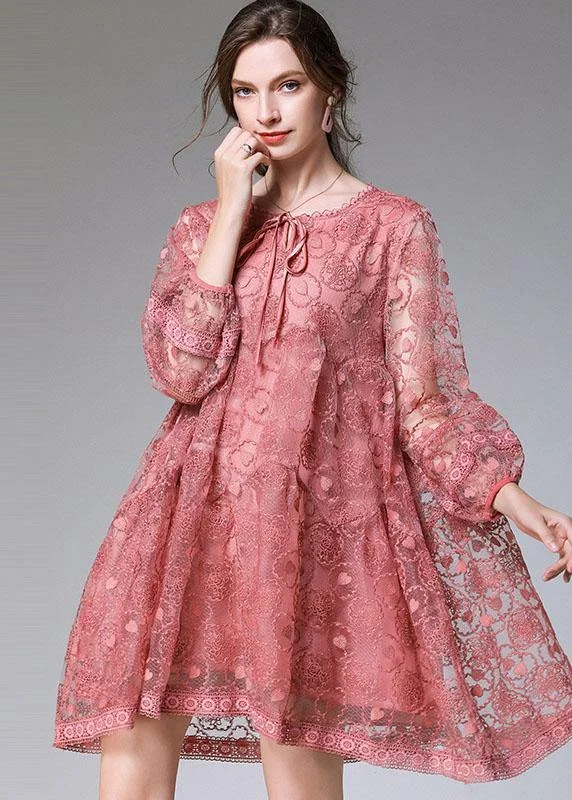 Affordable Trendy Clothes For Women Classy Pink Fashion Spring Lace Party Dress Long Sleeve Affordable Trendy Clothes For Women Classy Pink Fashion Spring Lace Party Dress Long Sleeve