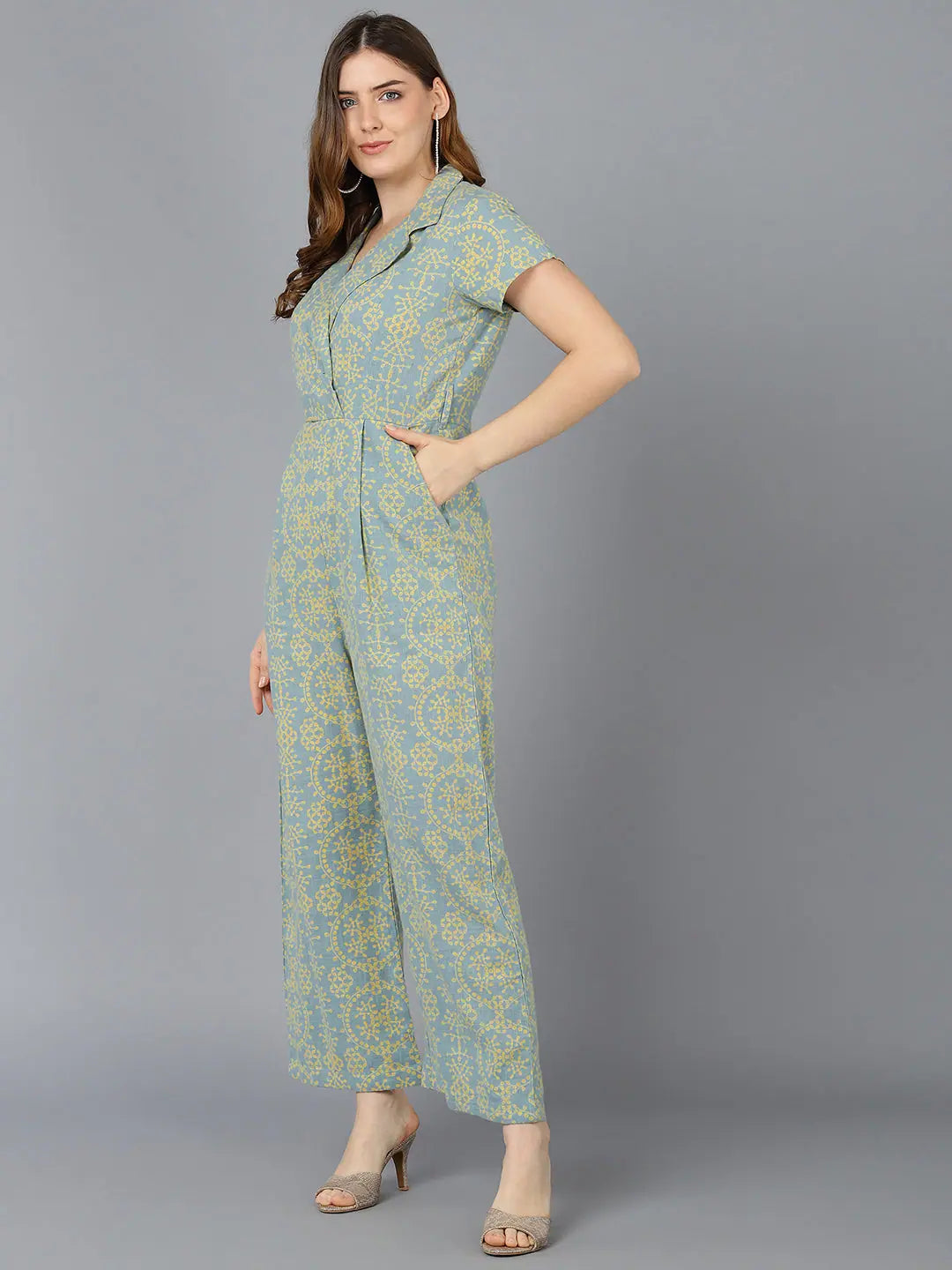 High-Quality Women's Fashion Dresses Women Printed Standard Green Jumpsuits & Sets