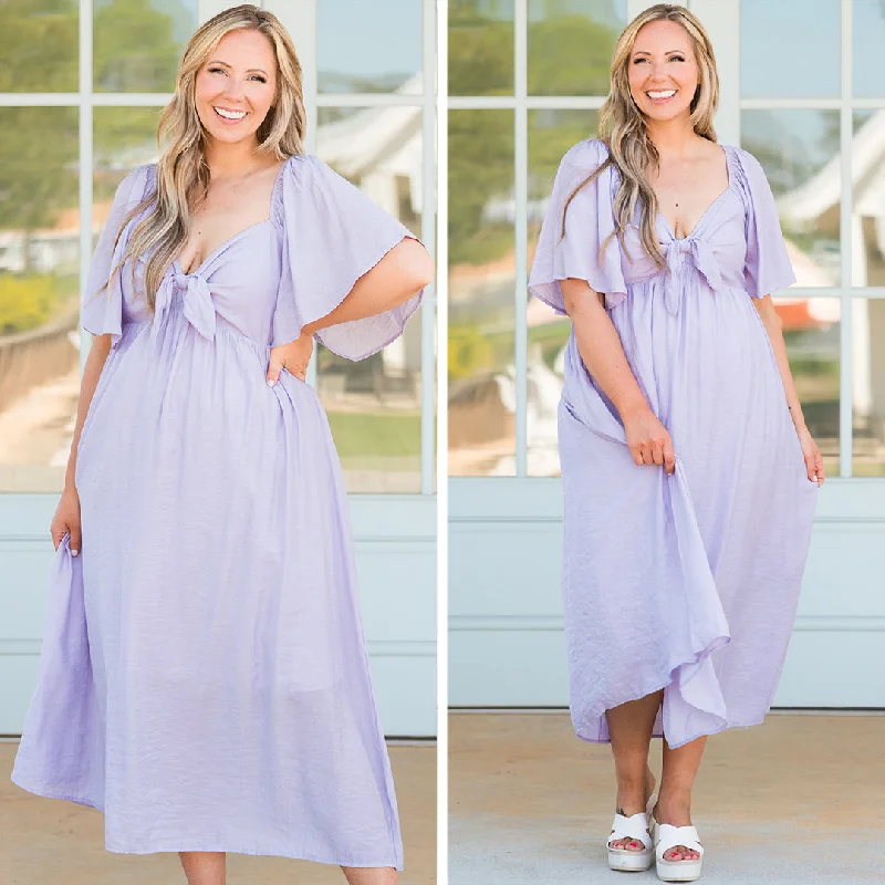 Contemporary Women's Clothing Sweet Lady Maxi Dress, Lavender