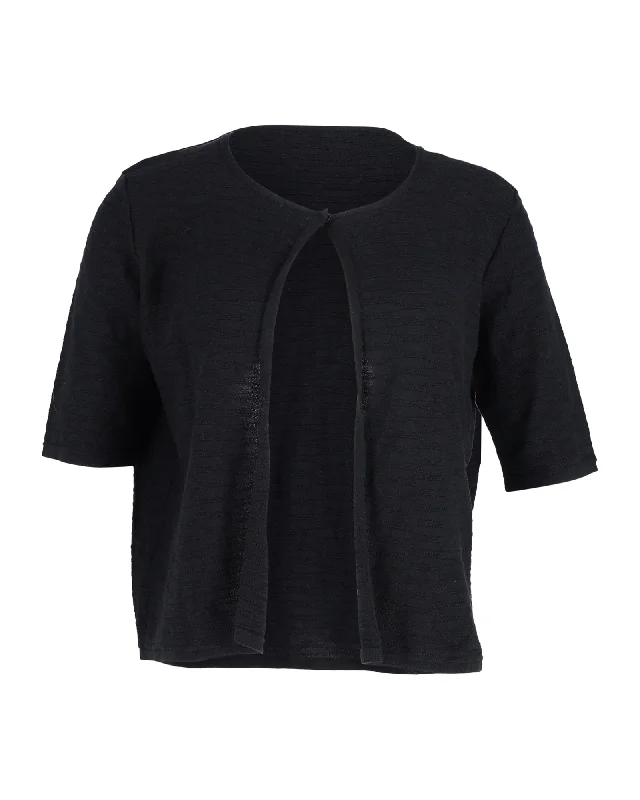 Comfortable Lounge Clothing Armani Cropped Cardigan in Black Cotton