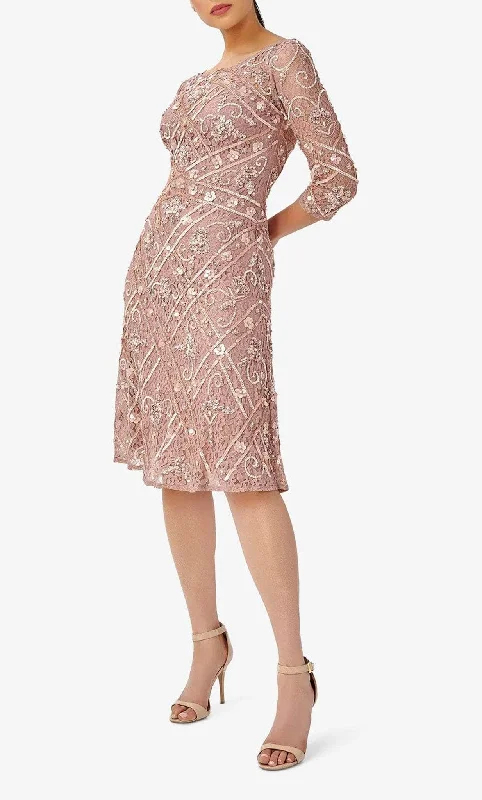 Clothes For Woman Adrianna Papell AP1E209857 - Sequin Beaded Boat Neck Dress