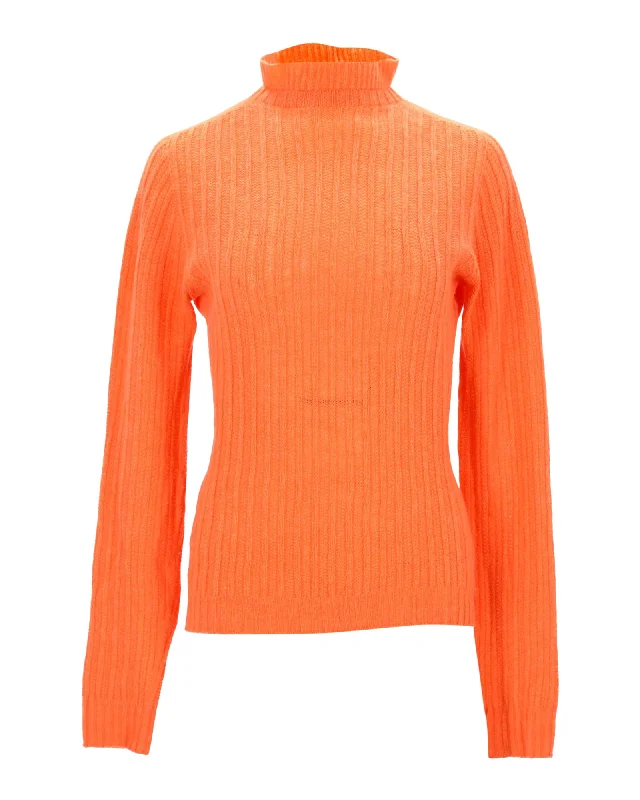 Women's Clothes For The Office Philosophy Di Lorenzo Serafini Turtleneck Sweater in Orange Virgin Wool Women's Clothes For The Office Philosophy Di Lorenzo Serafini Turtleneck Sweater in Orange Virgin Wool