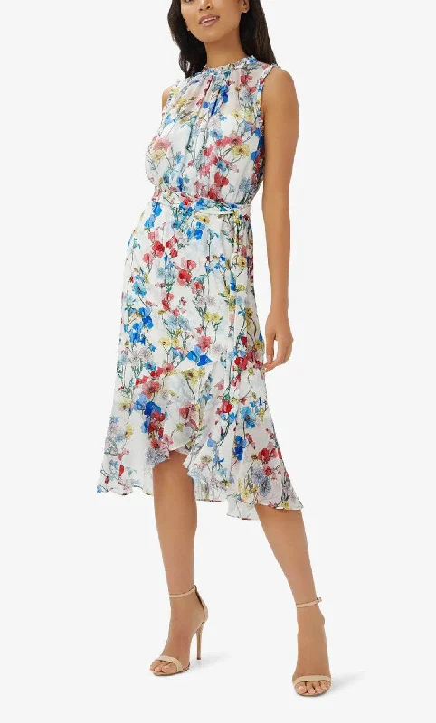 Best Clearance Sales Right Now Adrianna Papell AP1D104493 - Sleeveless Floral Knee-Length Dress