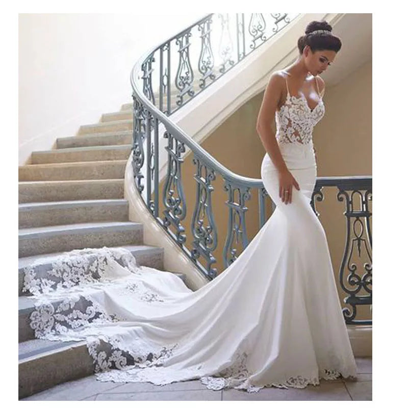Stylish Clothes For Women Mermaid Wedding Dress Sleeves Vestidos de novia Vintage Lace Sweetheart Neck Bridal Gown Backless Wedding Gowns Stylish Clothes For Women Mermaid Wedding Dress Sleeves Vestidos de novia Vintage Lace Sweetheart Neck Bridal Gown Backless Wedding Gowns