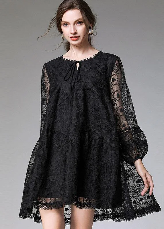 Women's Clothing For Casual Outings Stylish Black Loose Embroideried Spring Long Sleeve Dress Women's Clothing For Casual Outings Stylish Black Loose Embroideried Spring Long Sleeve Dress