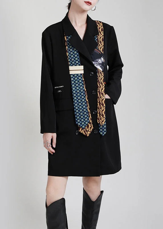 Affordable Women's Clothing Classy Black Peter Pan Collar Button asymmetrical design Pockets Fall Maxi Dresses Long sleeve Affordable Women's Clothing Classy Black Peter Pan Collar Button asymmetrical design Pockets Fall Maxi Dresses Long sleeve