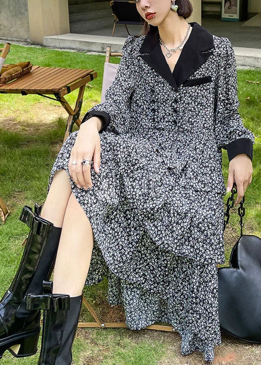 Women's Casual Clothing For Lounging Casual Peter Pan Collar Print Button Fall Party Dress Long sleeve Women's Casual Clothing For Lounging Casual Peter Pan Collar Print Button Fall Party Dress Long sleeve
