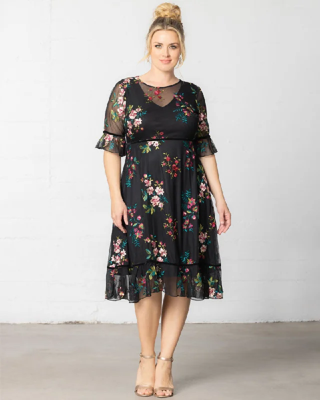 Women's Holiday Clothing Wildflower Embroidered Dress