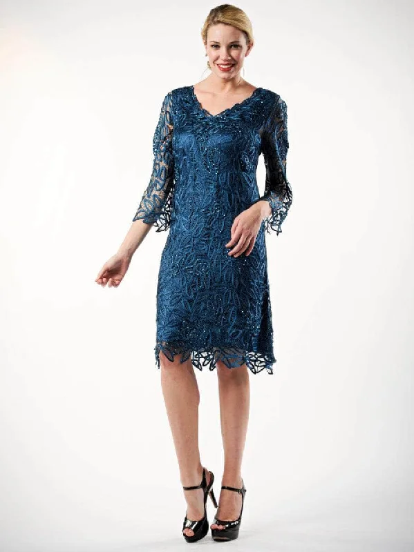 Bid Farewell To The Old Season Soulmates C903 - V-Neck Crochet Lace Evening Dress