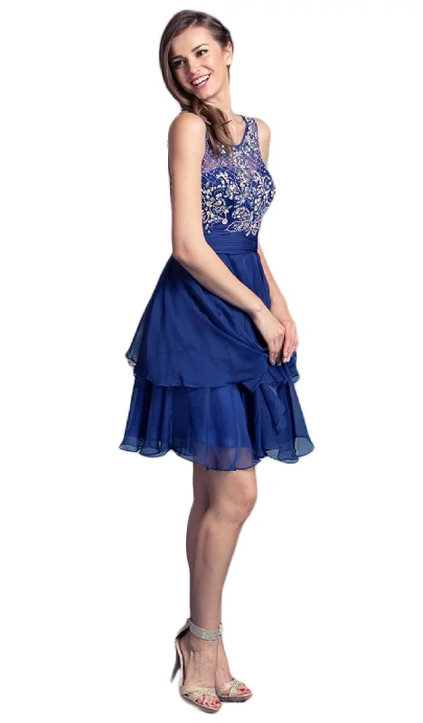 Outlet Clothing Aspeed Design - Dazzling Tiered A-line Homecoming Dress