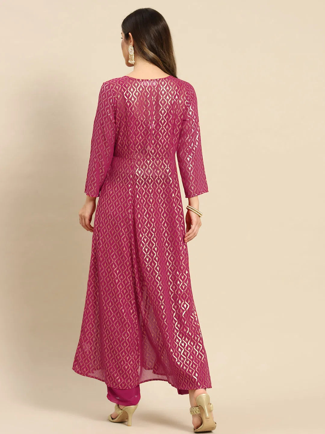 Classic Women's Clothing Styles Women Solid Standard Magenta Jumpsuits & Sets