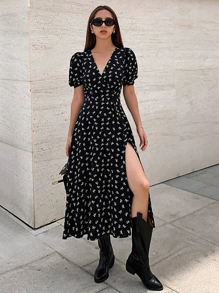 Luxury Women's Clothing Drawstring Split Elegant High Waist Fall Button Skinny A-Line Midi Dress Luxury Women's Clothing Drawstring Split Elegant High Waist Fall Button Skinny A-Line Midi Dress