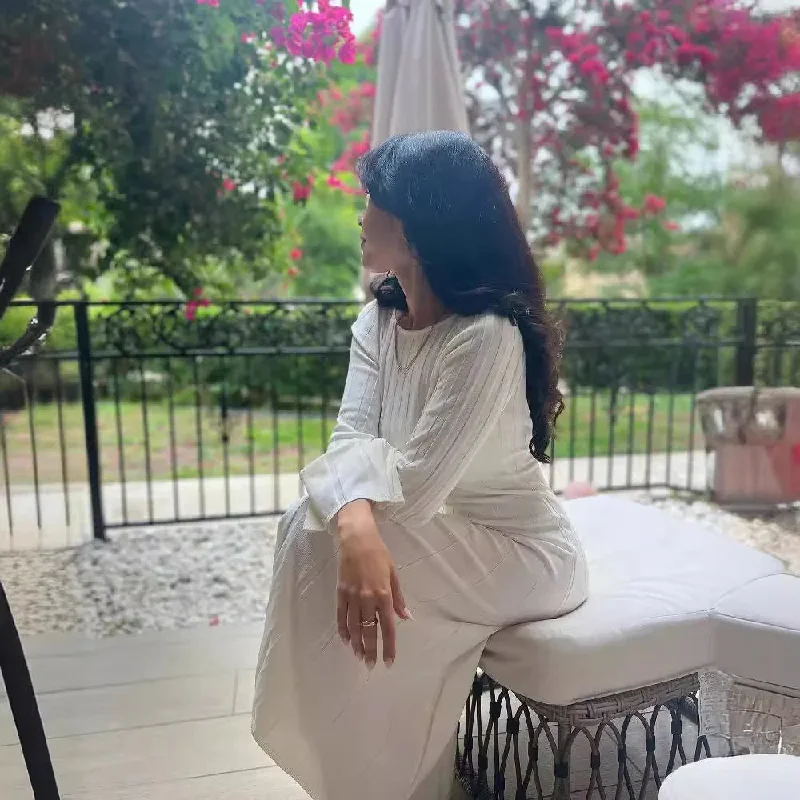 Women's Elegant Clothes White Backless Knitted Elegant Long Sleeve Bodycon Maxi Dress Women's Elegant Clothes White Backless Knitted Elegant Long Sleeve Bodycon Maxi Dress