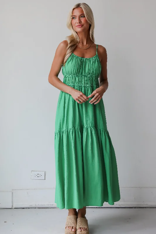 Trendy Street Style Clothing FINAL SALE - Delightful Sweetness Green Maxi Dress