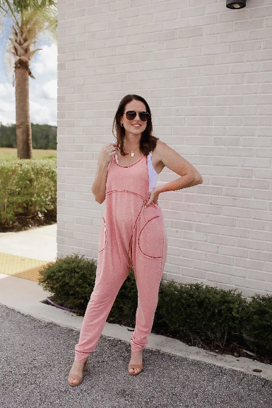 Elegant Simplicity Wardrobe Moving On Sleeveless Harem Jumpsuit - Mauve