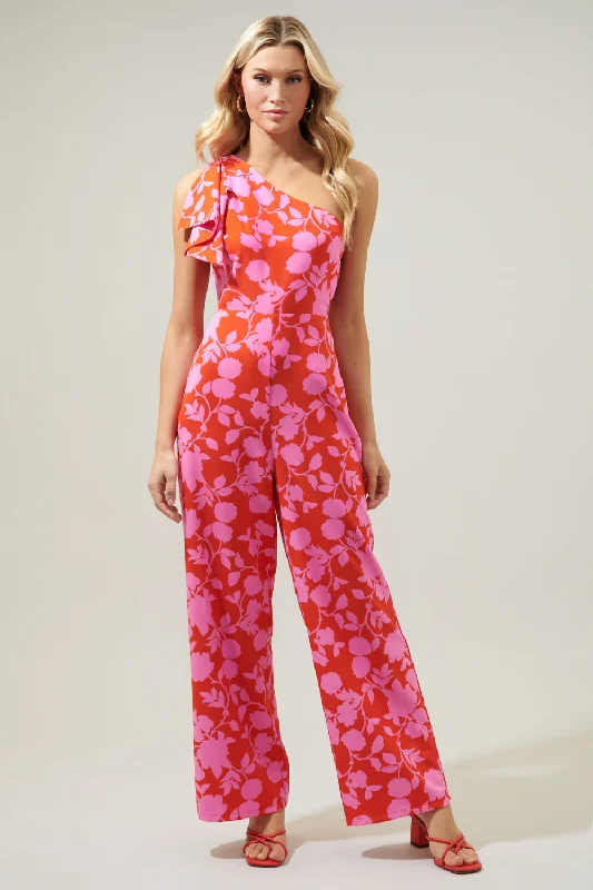 Timeless Women's Clothes Palmas Cherry Villa One Shoulder Jumpsuit