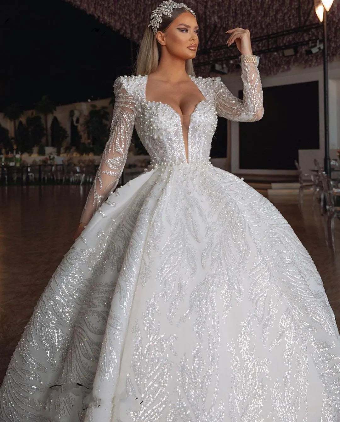 Women's Loungewear Clothes Princess Wedding Dresses For Women Long Sleeves Pearls Sequins Dubai Bridal Gowns Luxury Arabic Chapel Vestidos De Novia Women's Loungewear Clothes Princess Wedding Dresses For Women Long Sleeves Pearls Sequins Dubai Bridal Gowns Luxury Arabic Chapel Vestidos De Novia