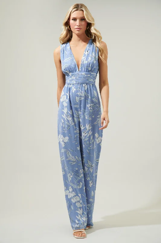 Women's Casual Wear Clothing Scout Floral Tilda Plunging Neckline Jumpsuit